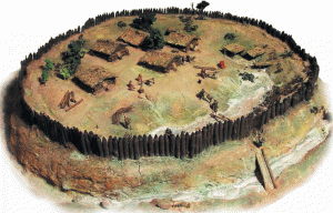 Trypillian settlement . Trypillian fortress --- the view from above.