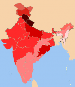 Відсоток брахманів у кожному штаті Індії.