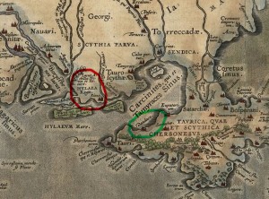 Гілеї на старовинній карті (HYLAEA) Абрахама Ортеліуса (1527-1598 р.р.).