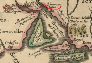 Карта Дніпро-Бузького лиману Абрагама Ортеліуса.